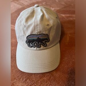 Patagonia cream colored wolf hat